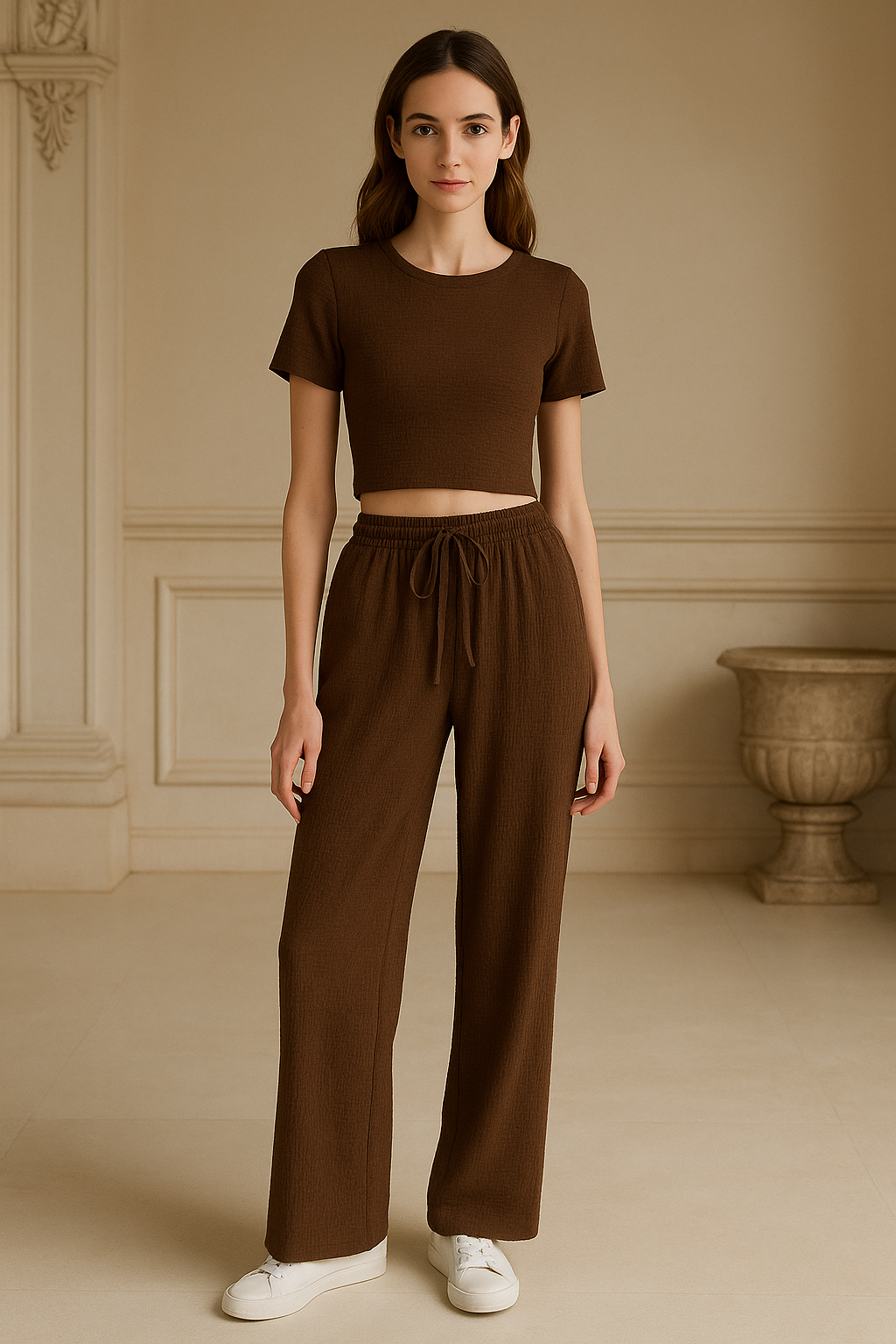 ChocoLuxe Lounge Set – 2-Piece Comfy Brown Outfit