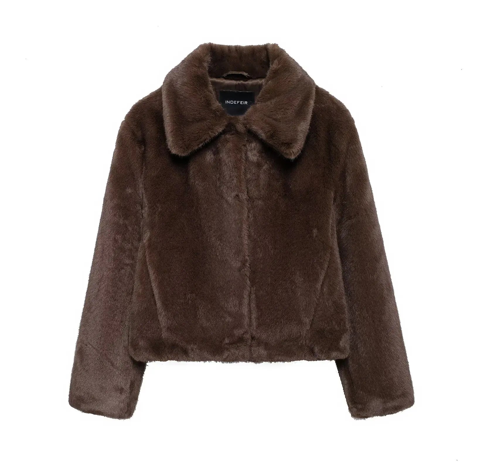 Cocoa Luxe Faux Fur Jacket – Winter Elegance Collection