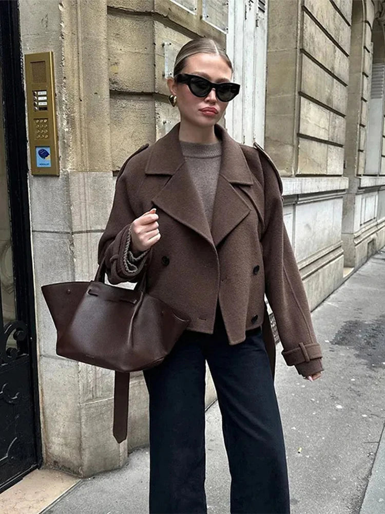 Mocha Trench Tie Jacket