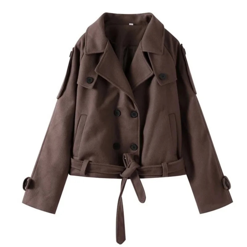 Mocha Trench Tie Jacket